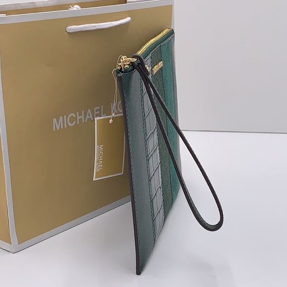 Michael Kors JST XL Zip Clutch Wristlet - Racing Green Multi - Picture 9 of 15